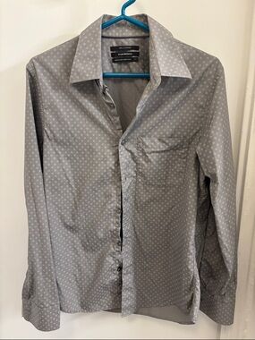 Club Monaco Gray Printed Dress Shirt
